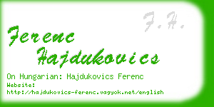 ferenc hajdukovics business card